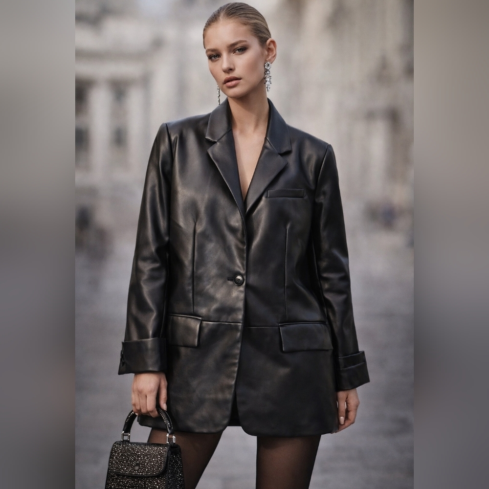 Zara Overzised Faux Leather Jacket (LIKE NEW)